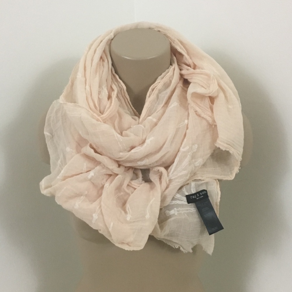 rag & bone blush pink embroidered dagger scarf 🧣